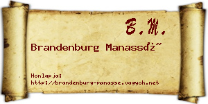 Brandenburg Manassé névjegykártya